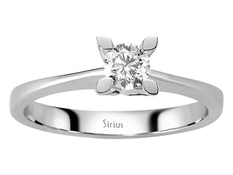 Klassischer Solitärring mit lab-grown Diamant in Weißgold – 24R0182
