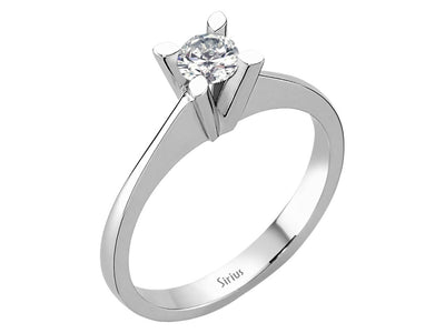 Klassischer Solitärring mit lab-grown Diamant in Weißgold – 24R0182