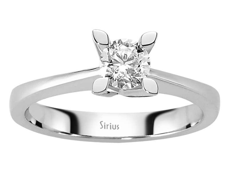 Bague solitaire avec Diamant de laboratoire de 0,45 ct en Or Blanc 14 carats - Bague de fiançailles - Bijoux haut de gamme de Rosy Lab Diamonds