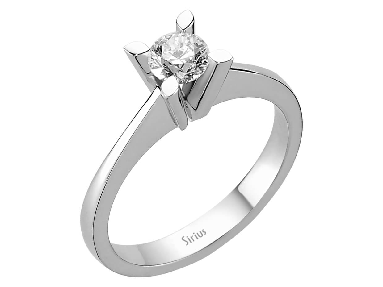 Bague solitaire avec Diamant de laboratoire de 0,45 ct en Or Blanc 14 carats - Bague de fiançailles - Bijoux haut de gamme de Rosy Lab Diamonds