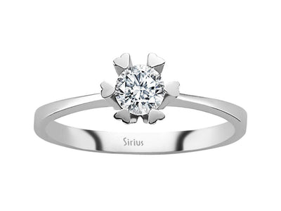 14 Karat White Gold Ring with 1 Round Diamond – 2.30 Grams
