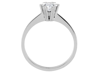14 Karat White Gold Ring with 1 Round Diamond – 2.30 Grams