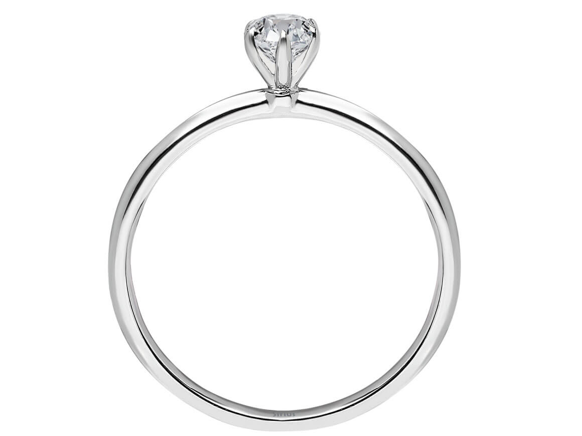 White Gold Solitaire Ring with Round-Cut Diamond - Elegant Engagement Ring - High-Quality Jewelry by Rosy Lab Diamonds