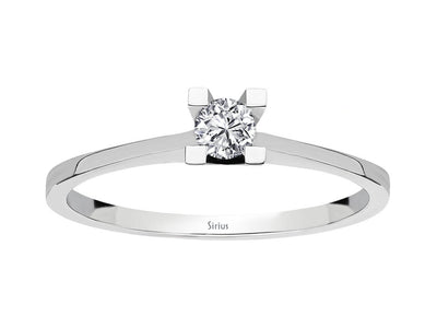 Elegant white gold solitaire ring with 0.10 carat diamond