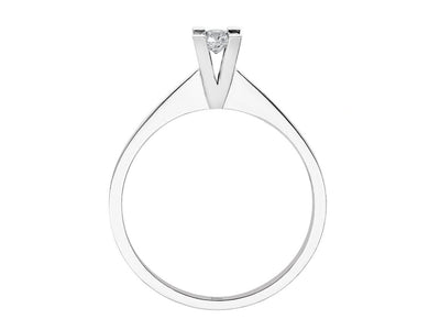 Elegant white gold solitaire ring with 0.10 carat diamond