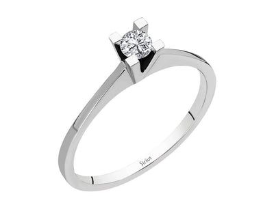Elegant white gold solitaire ring with 0.10 carat diamond