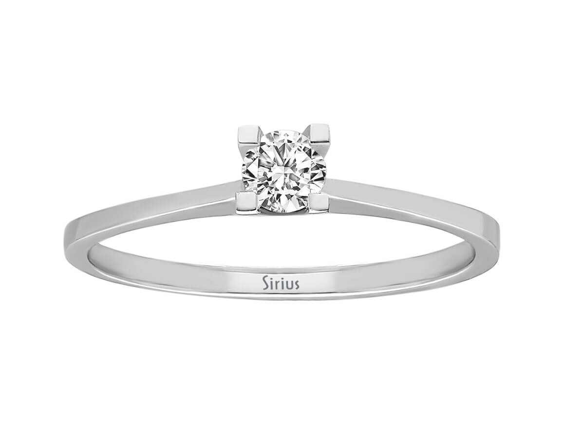 Fine white gold solitaire ring with 0.20 carat diamond