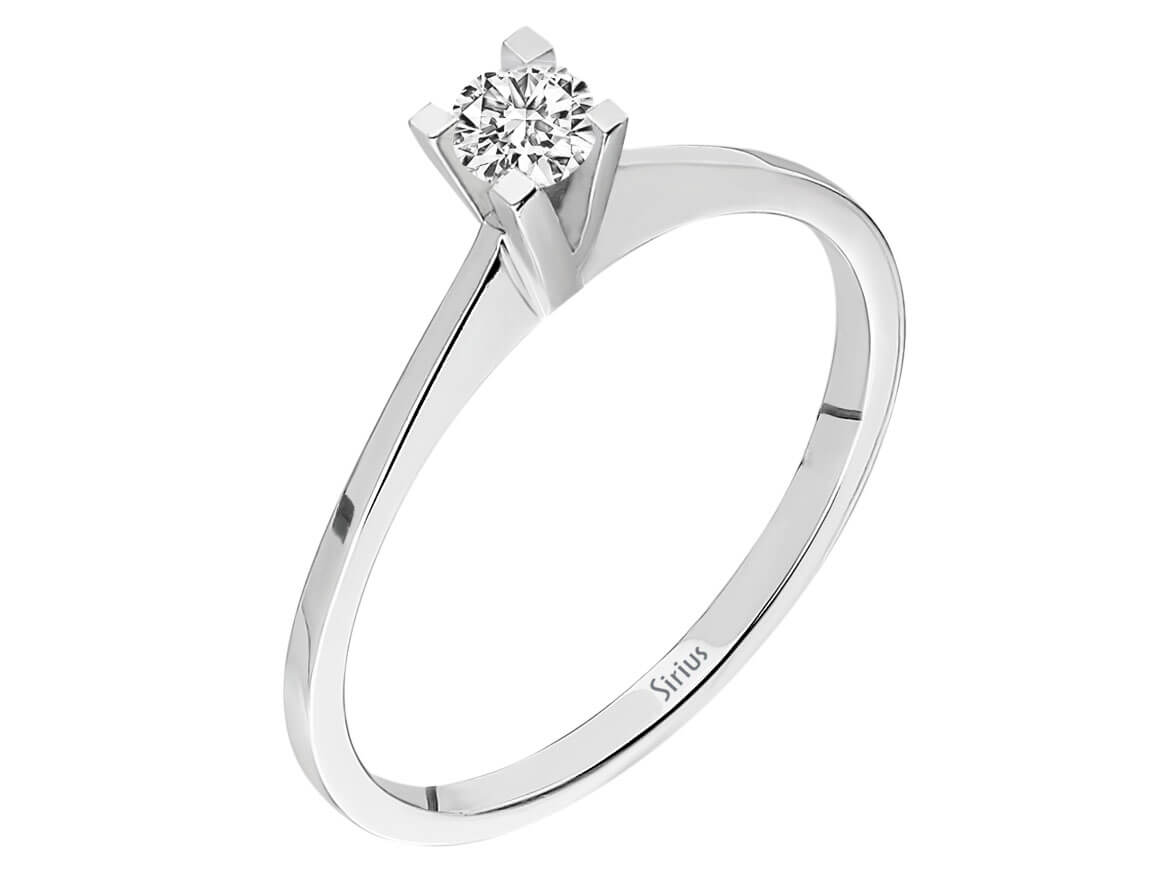 Fine white gold solitaire ring with 0.20 carat diamond
