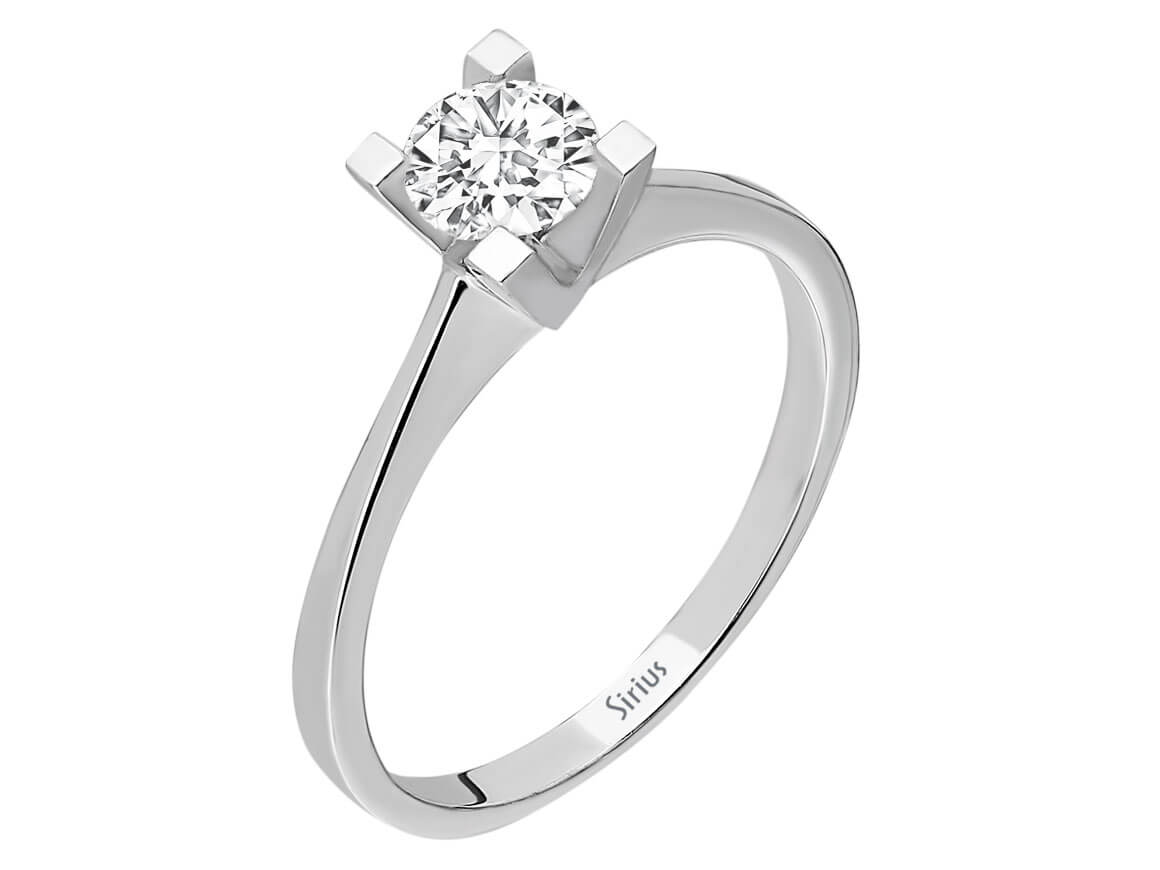 Bague de fiançailles avec Diamant de laboratoire de 0,50 ct - Bague solitaire en Or Blanc 14K - Bijoux haut de gamme de Rosy Lab Diamonds