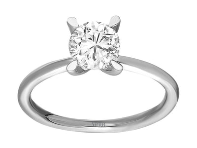 Classic solitaire diamond ring with 0.88 ct from 14K gold