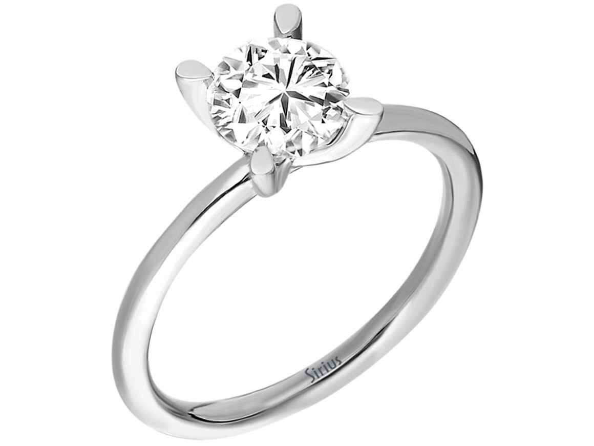 Classic solitaire diamond ring with 0.88 ct from 14K gold