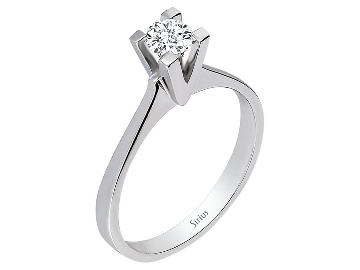 Zeitloser Solitärring mit 0,35 ct Rundschliff-Labordiamant – 14K Weißgold