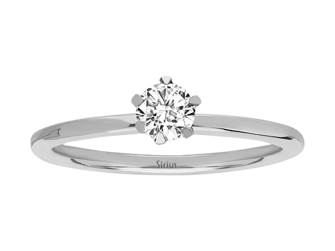 Classic solitaire ring with 0.33 ct brilliant in 14K white gold