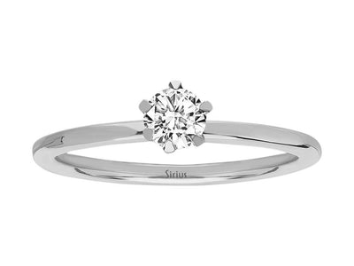 Classic solitaire ring with 0.33 ct brilliant in 14K white gold