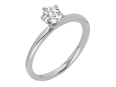 Classic solitaire ring with 0.33 ct brilliant in 14K white gold