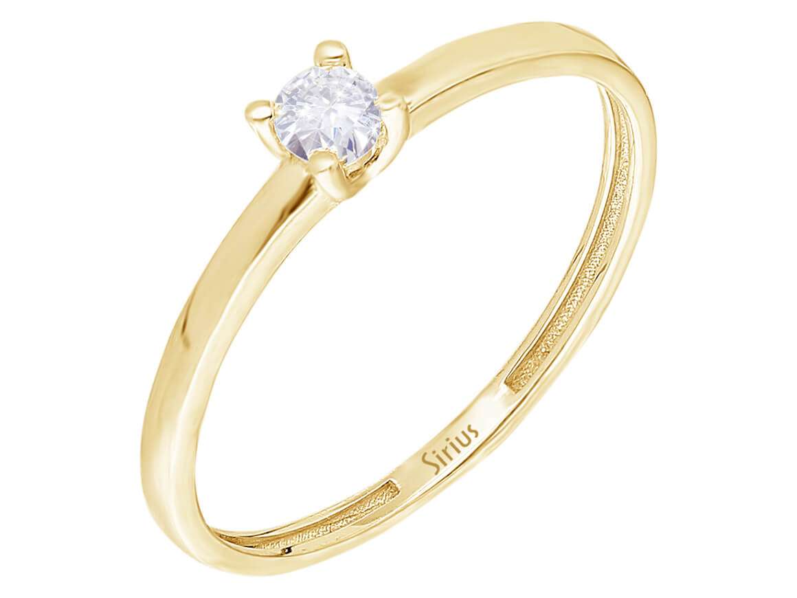Solitärring mit Diamant - 0,10 ct - 14K Gelbgold - 44R0001 - hochwertiger Schmuck von Rosy Lab Diamonds