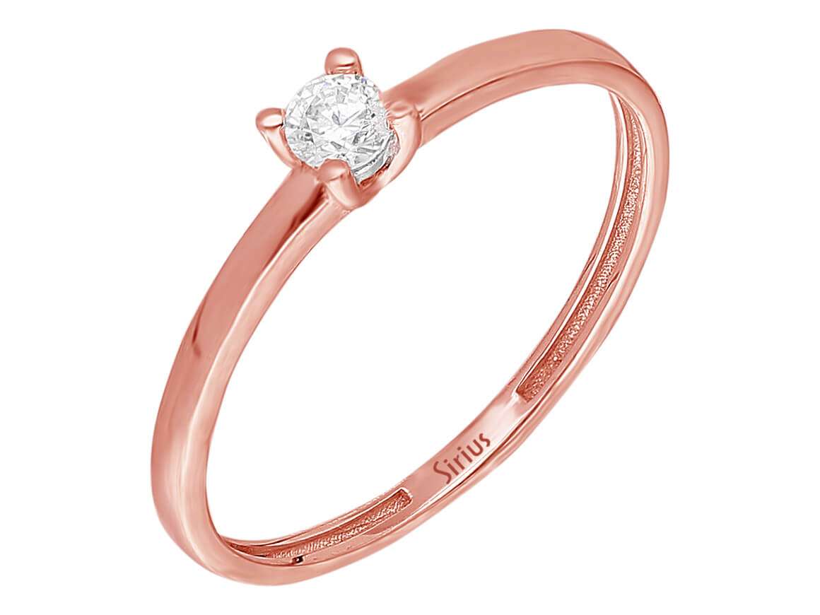 Rose Gold Engagement Ring with Diamond - 0.10 ct - 14K - 44R0002 - high-quality Jewelry by Rosy Lab Diamonds