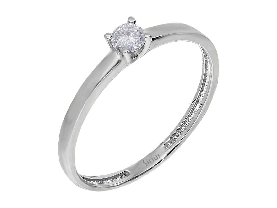 Solitaire ring with 0.06 ct diamond – 14K white gold
