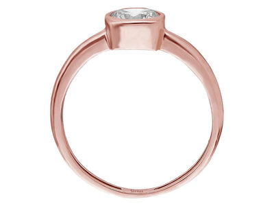 Bague solitaire avec diamant de 0,50 ct en or rose – 14K