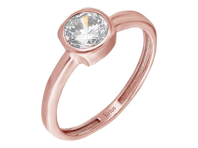 Bague solitaire avec diamant de 0,50 ct en or rose – 14K