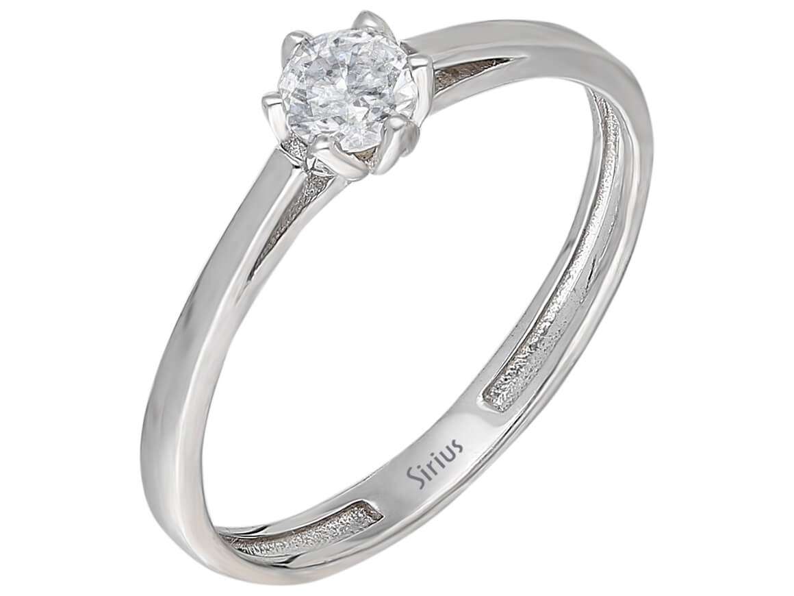 Weißgoldring mit 1 Rundschliff Diamant – 0,50 ct, 14K