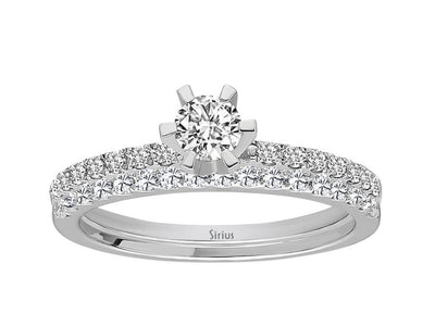 Eleganter Weißgold-Set-Ring mit laborgezüchteten Diamanten