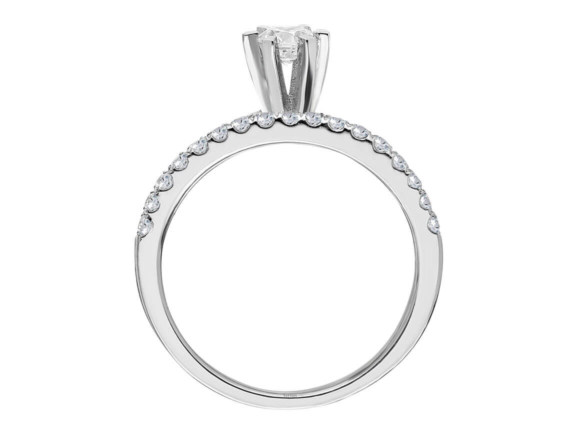 Ring mit Diamant & Labordiamanten in 14K Weißgold | Rosy – hochwertiger Schmuck von Rosy Lab Diamonds