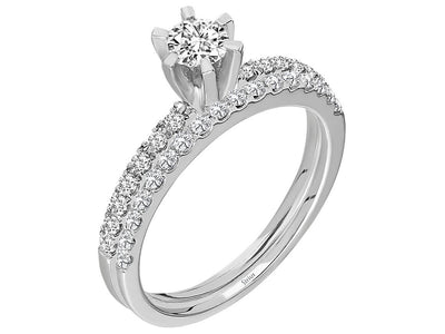 Eleganter Weißgold-Set-Ring mit laborgezüchteten Diamanten
