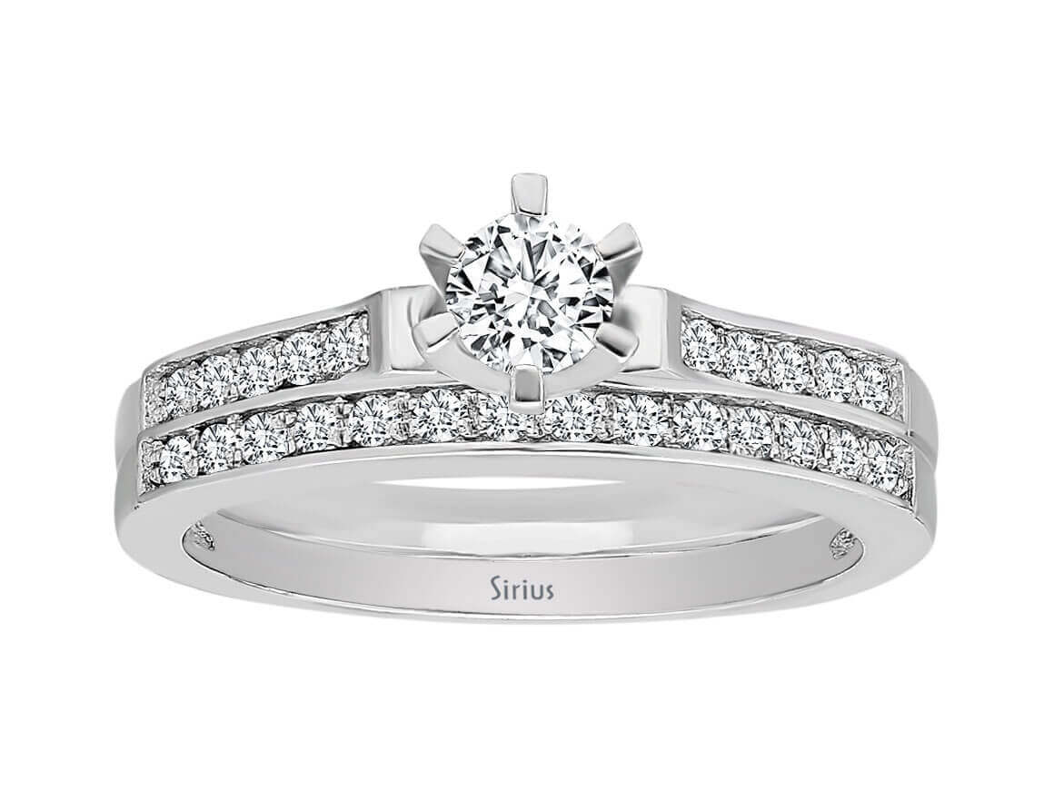 Stilvoller Weißgold-Diamant-Duo-Ring mit laborgezüchteten Diamanten - 14K, 0,46 Karat - hochwertiger Schmuck von Rosy Lab Diamonds