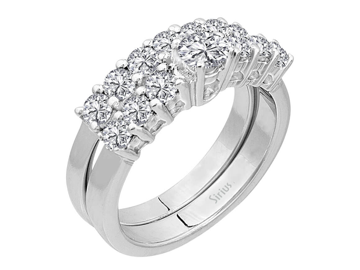 Eleganter Brillanten-Duo-Ring in Weißgold