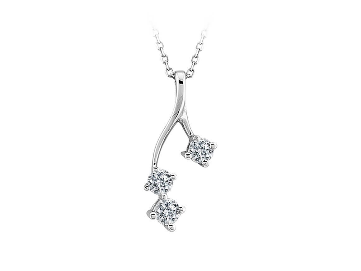 Tria-Diamantanhänger aus 8K Weißgold - 0,23 Karat | 10P0015 - hochwertiger Schmuck von Rosy Lab Diamonds