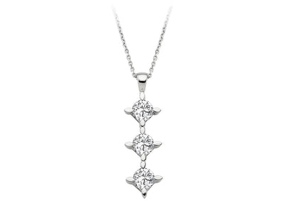 Tria-Halskette mit 3 Brillanten – 0,96 ct – 14K Gold