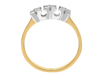 Eleganter Dreisteinring mit laborgezüchteten Diamanten in 8 Karat Gold