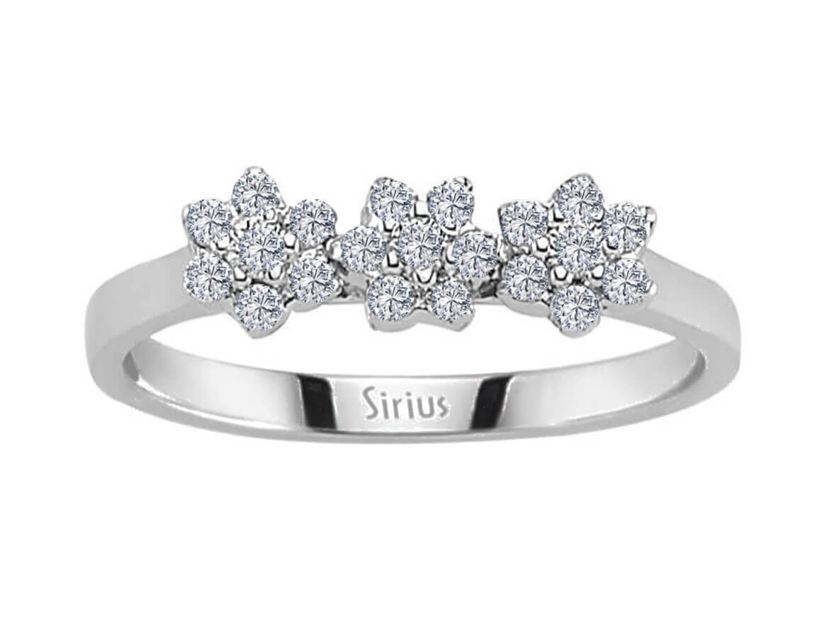 Eleganter Tria-Ring mit 21 rund geschliffenen Labor-Diamanten, 0,25 Karat gesamt