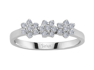 Eleganter Tria-Ring mit 21 rund geschliffenen Labor-Diamanten, 0,25 Karat gesamt