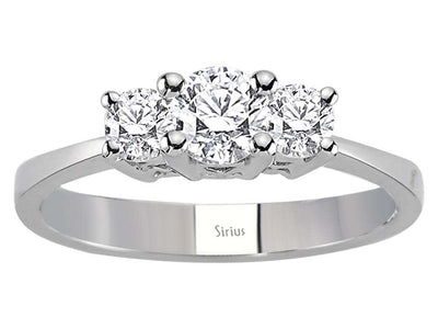 Trilogie-Ring mit 0,57 ct Labordiamanten in 14K Weißgold – Modell 04R0277