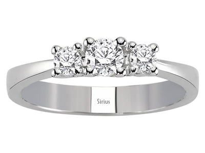 Trilogie-Ring mit 0,42 ct Labordiamanten in 14K Weißgold – Modell 04R0278