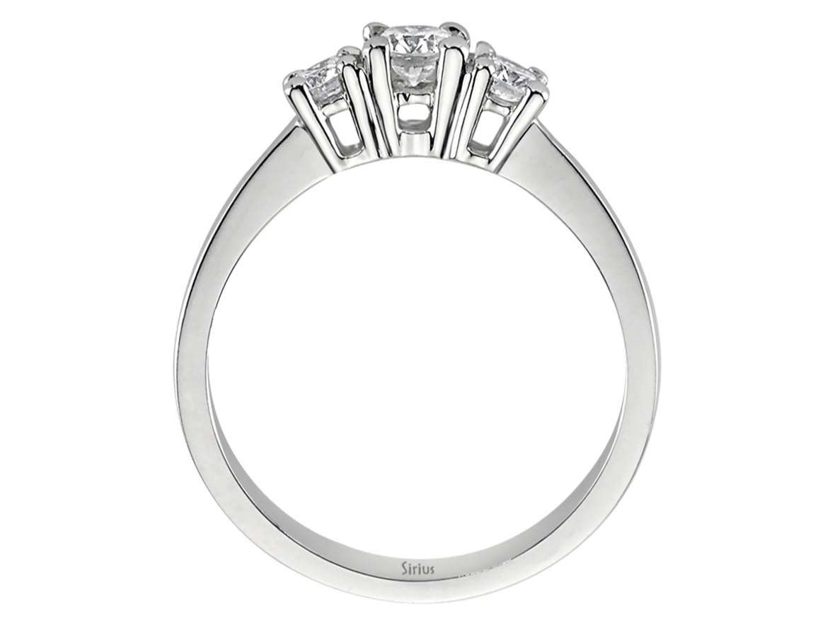 Trilogy ring with 0.42 ct lab-grown diamonds in 14K White Gold - Model 04R0278 - high-quality Jewelry by Rosy Lab Diamonds