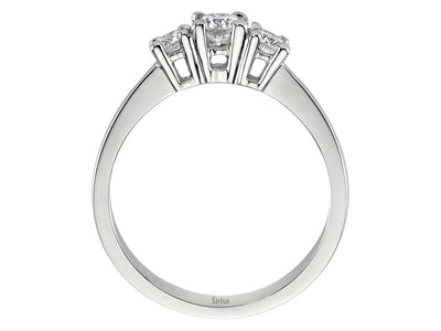 Trilogie-Ring mit 0,42 ct Labordiamanten in 14K Weißgold – Modell 04R0278