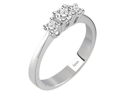 Trilogie-Ring mit 0,42 ct Labordiamanten in 14K Weißgold – Modell 04R0278