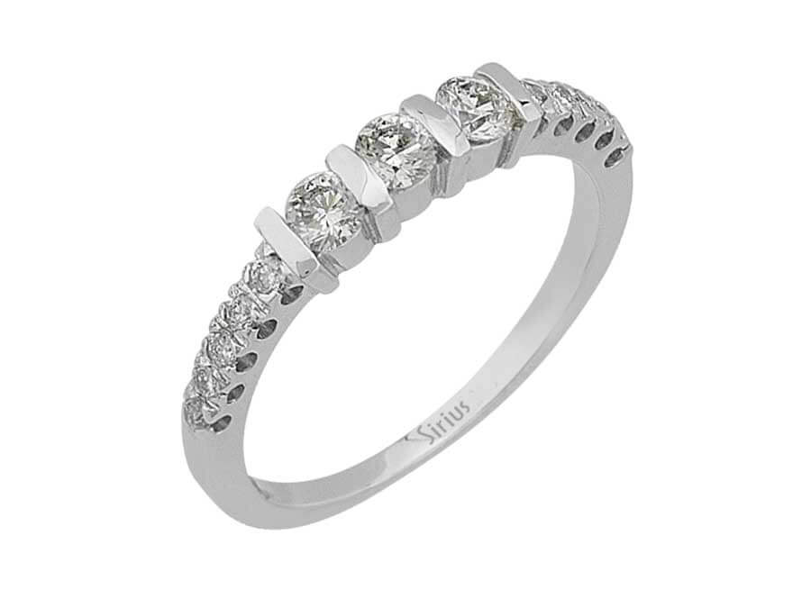 Weißgoldring mit 13 rund geschliffenen Diamanten – 0,34 ct + 0,11 ct