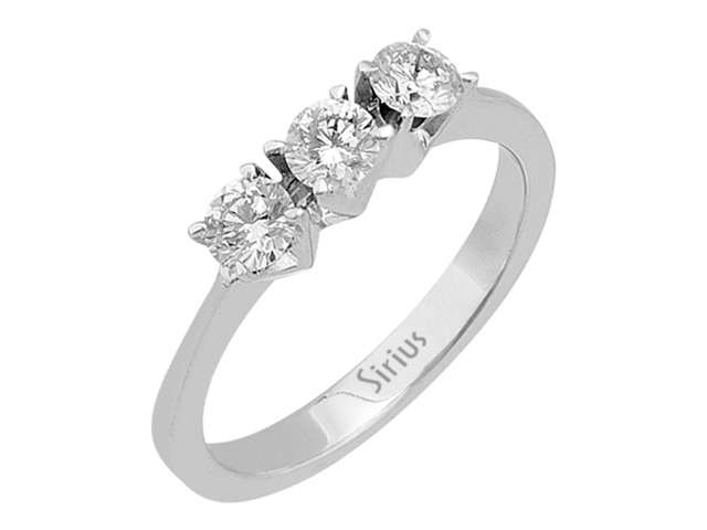 Weißgoldring mit 3 Diamanten - 14 Karat Gold, zeitloser Tria Ring - hochwertiger Schmuck von Rosy Lab Diamonds