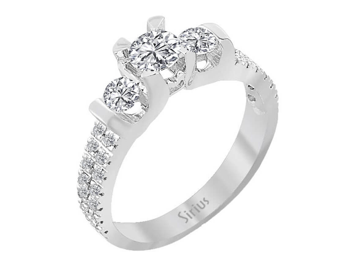 Bague en or blanc avec 31 diamants de laboratoire – 1,15 ct au total, 14 K, 4 g – Bijoux haut de gamme de Rosy Lab Diamonds