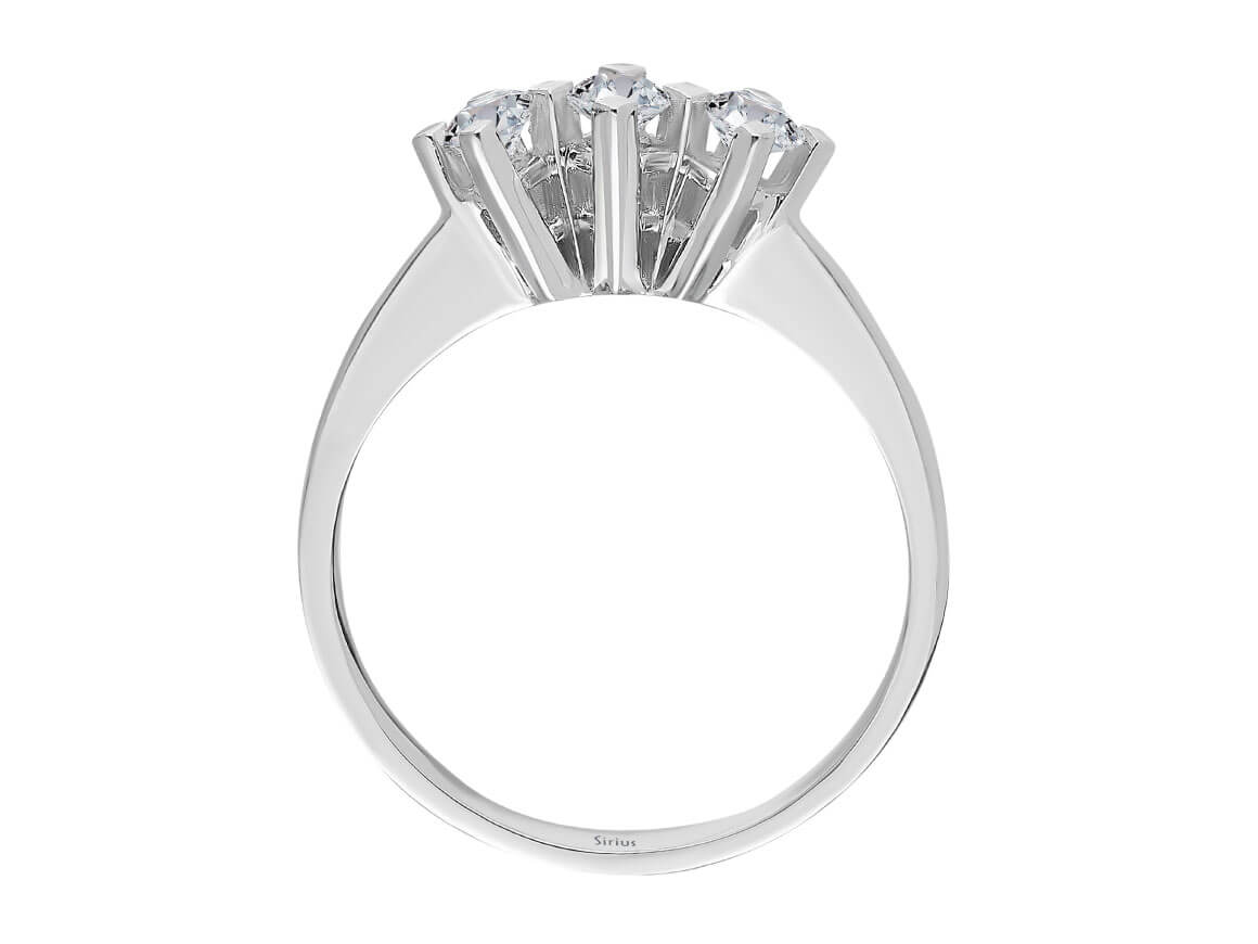 Elegant Lab Grown Diamond Tria Ring in 14-Karat White Gold | Timeless Diamond Jewelry – High-Quality Jewelry by Rosy Lab Diamonds
