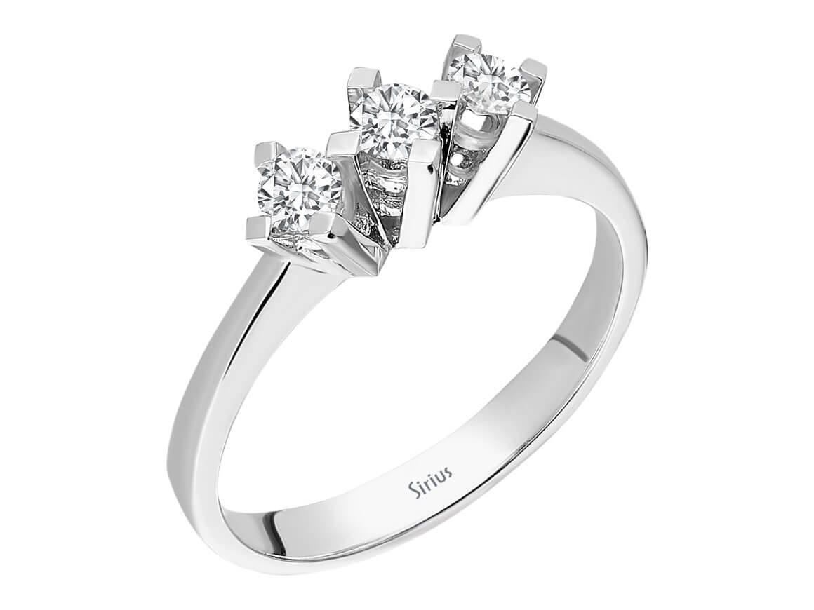 Elegant Lab Grown Diamond Tria Ring in 14-Karat White Gold | Timeless Diamond Jewelry – High-Quality Jewelry by Rosy Lab Diamonds