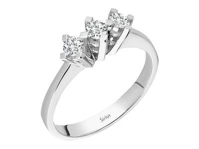 Elegant laboratory diamond Tria ring in white gold