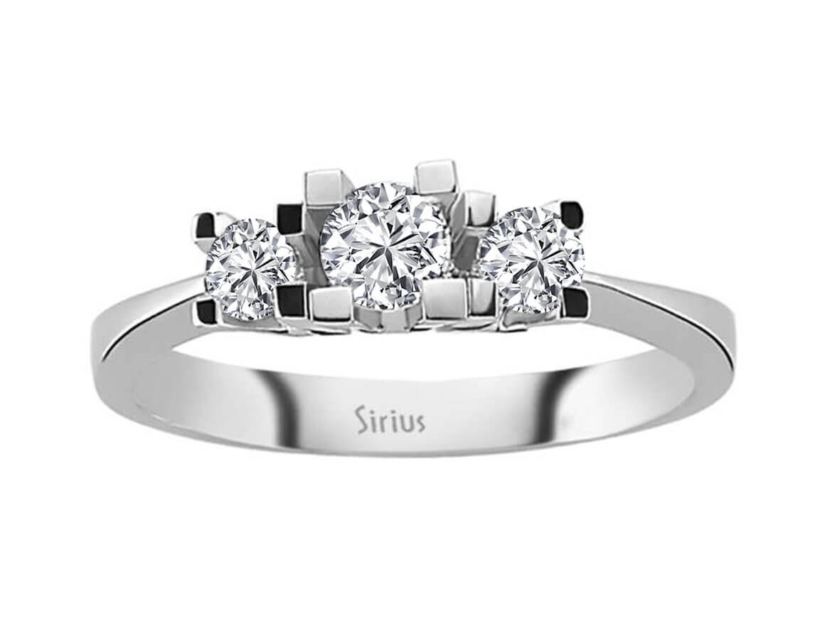 Trio-Ring aus 14K Weißgold mit Labor-Diamanten – 0.40 ct