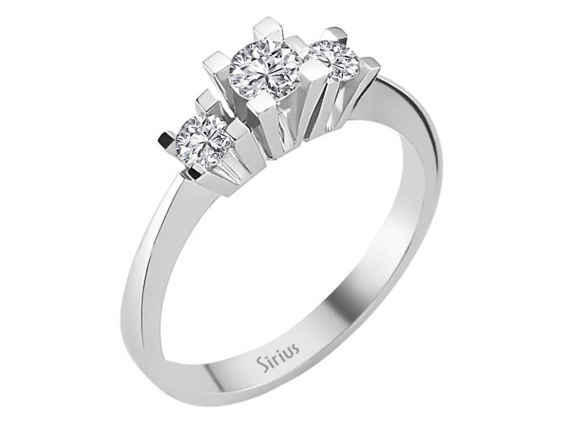Trio-Ring aus 14K Weißgold mit 0.40 ct Labor-Diamanten - hochwertiger Schmuck von Rosy Lab Diamonds