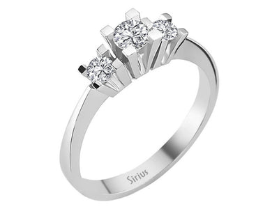 Trio-Ring aus 14K Weißgold mit Labor-Diamanten – 0.40 ct