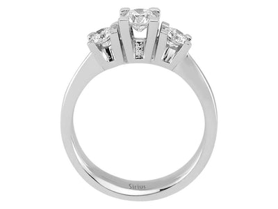 Tria-Ring aus Weißgold mit 3 Labordiamanten